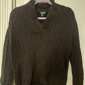 Ralph Lauren Brown Cable Knit Sweater